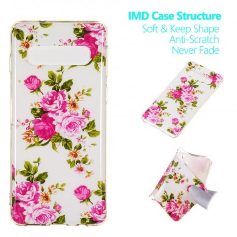 Cover Samsung Galaxy S10 Fluorescerende Frihedsblomster