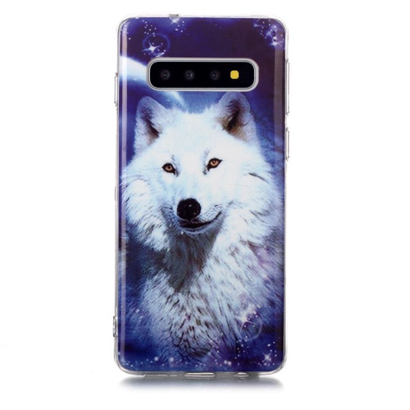 Cover Samsung Galaxy S10 Fluorescerende Hvid Ulv