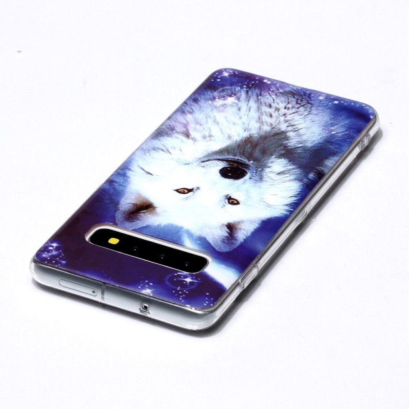 Cover Samsung Galaxy S10 Fluorescerende Hvid Ulv