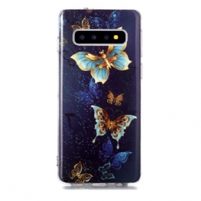 Cover Samsung Galaxy S10 Fluorescerende Sommerfugle