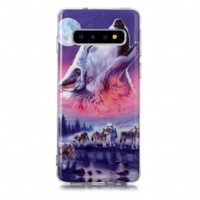 Cover Samsung Galaxy S10 Fluorescerende Wolf Pack