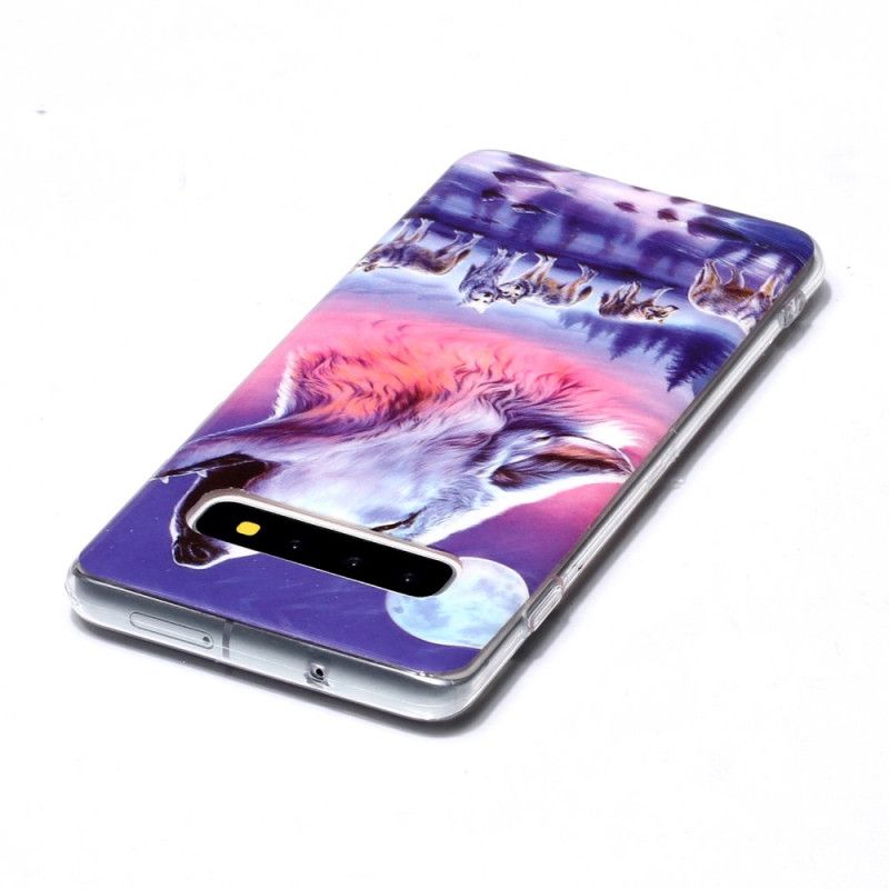 Cover Samsung Galaxy S10 Fluorescerende Wolf Pack