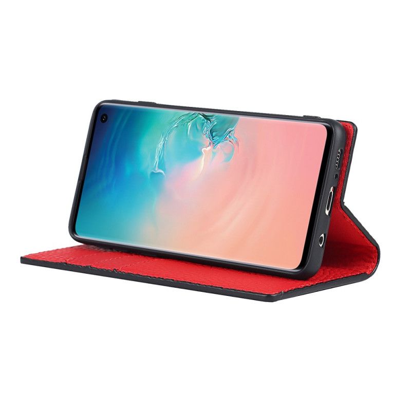 Cover Samsung Galaxy S10 Med Snor Flip Cover Ægte Litchi-læderrem