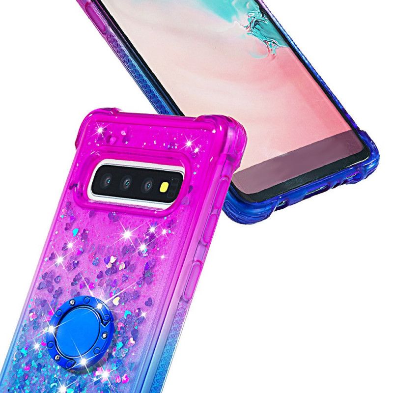 Cover Samsung Galaxy S10 Pailletring-støtte