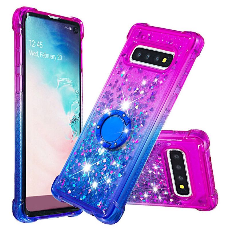 Cover Samsung Galaxy S10 Pailletring-støtte