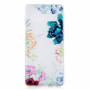 Cover Samsung Galaxy S10 Sømløse Akvarelblomster