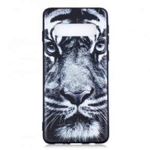 Cover Samsung Galaxy S10 Sort Og Hvid Tiger