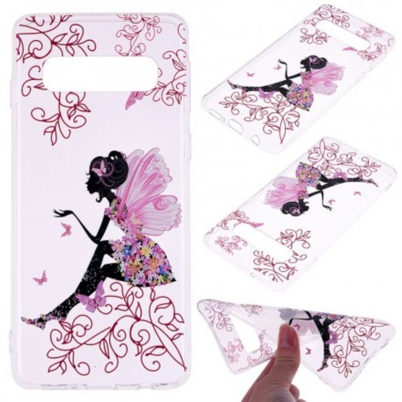 Cover Samsung Galaxy S10 Transparent Blomsterfe