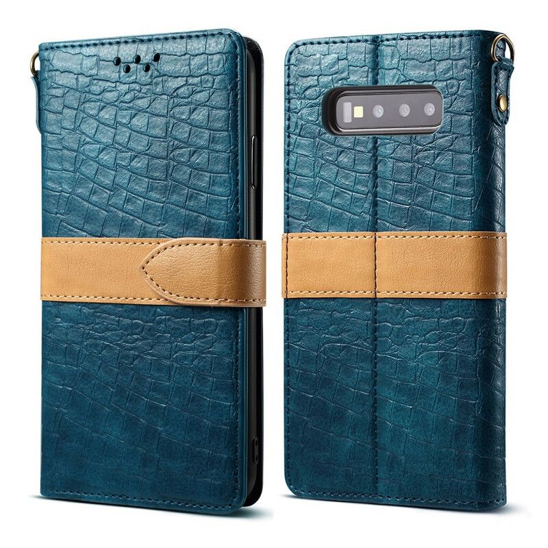 Flip Cover Samsung Galaxy S10 Croc Og Bælte