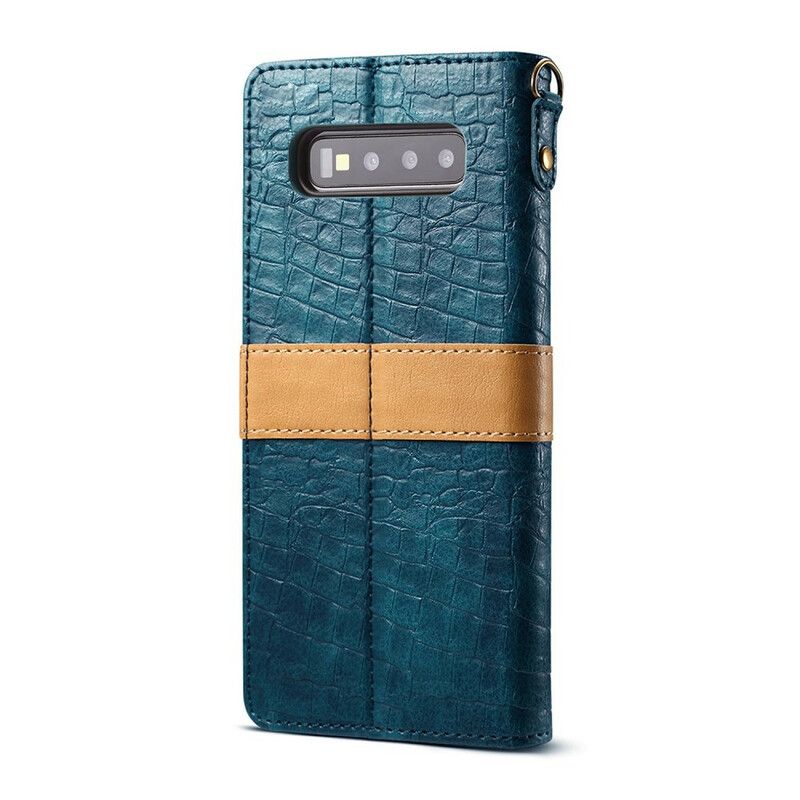 Flip Cover Samsung Galaxy S10 Croc Og Bælte