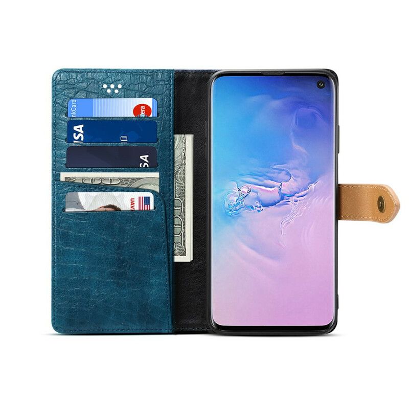 Flip Cover Samsung Galaxy S10 Croc Og Bælte