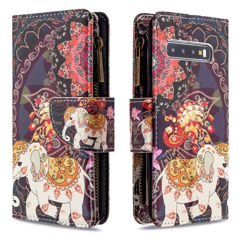 Flip Cover Samsung Galaxy S10 Elefant Lynlåslomme