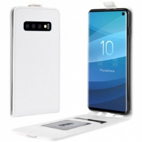 Flip Cover Samsung Galaxy S10 Læder Cover Foldbar Lædereffekt