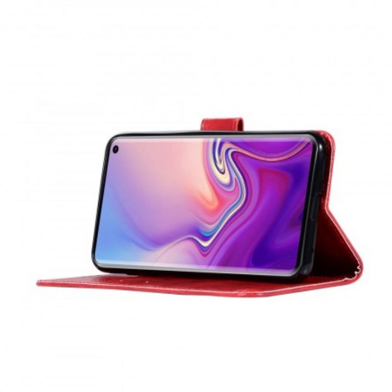 Flip Cover Samsung Galaxy S10 Med Snor Vintage Imiteret Læderrem