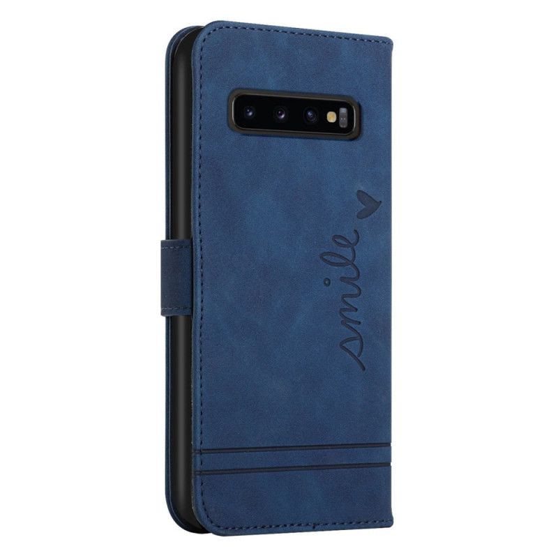 Flip Cover Samsung Galaxy S10 Smil Med Snor