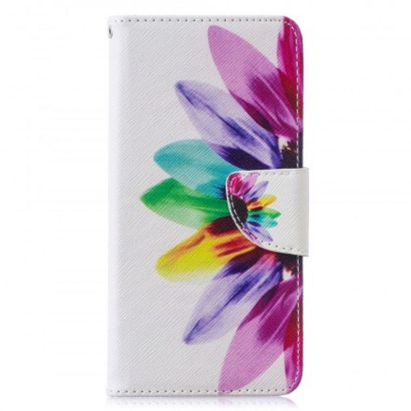 Læder Cover Samsung Galaxy S10 Akvarelblomst