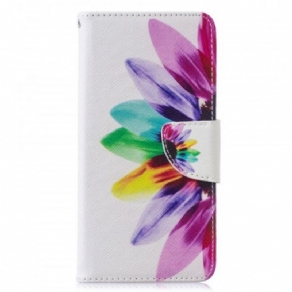 Læder Cover Samsung Galaxy S10 Akvarelblomst