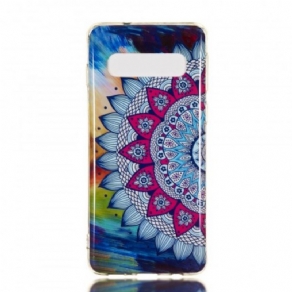 Mobilcover Samsung Galaxy S10 Fluorescerende Mandala