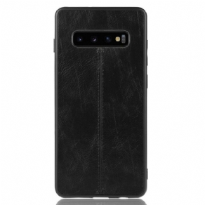 Mobilcover Samsung Galaxy S10 Søm Lædereffekt