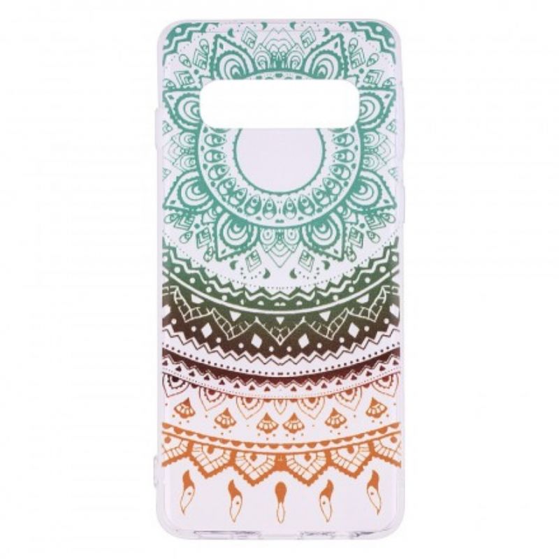 Mobilcover Samsung Galaxy S10 Transparent Farvet Mandala