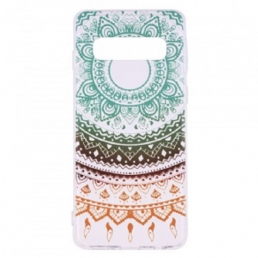 Mobilcover Samsung Galaxy S10 Transparent Farvet Mandala