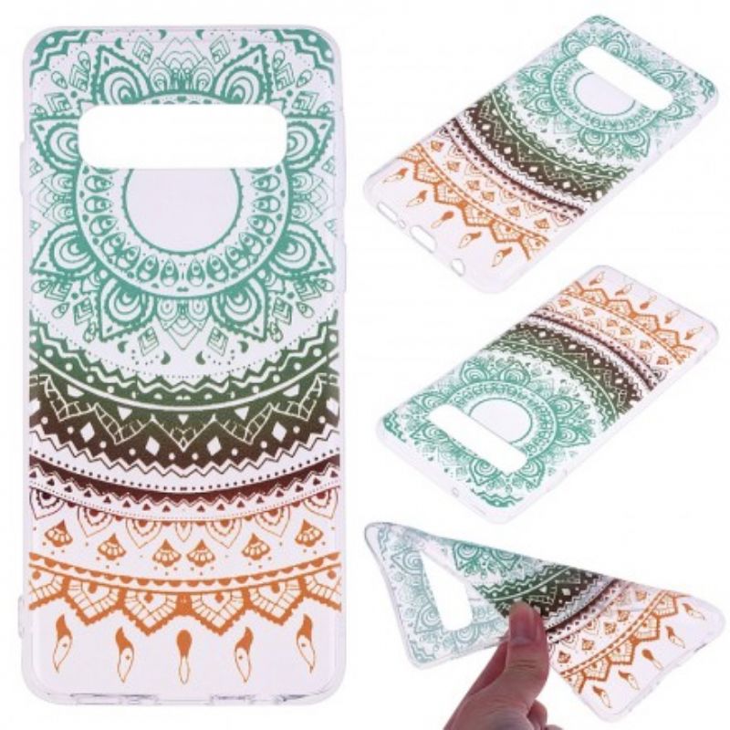 Mobilcover Samsung Galaxy S10 Transparent Farvet Mandala