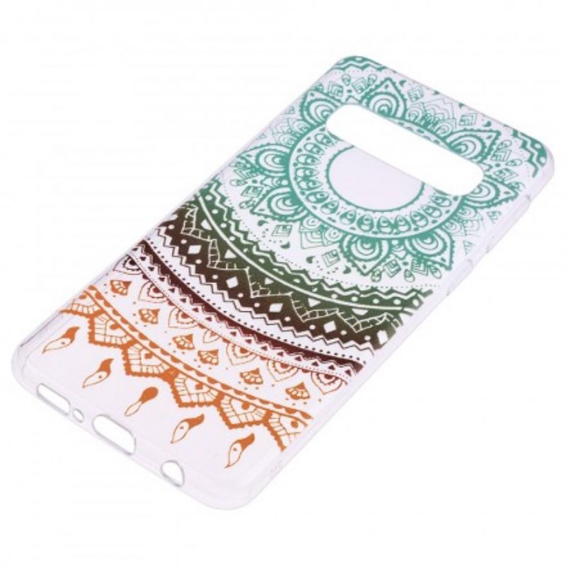 Mobilcover Samsung Galaxy S10 Transparent Farvet Mandala