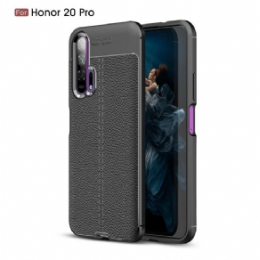 Cover Honor 20 Pro Dobbelt Linje Litchi Lædereffekt