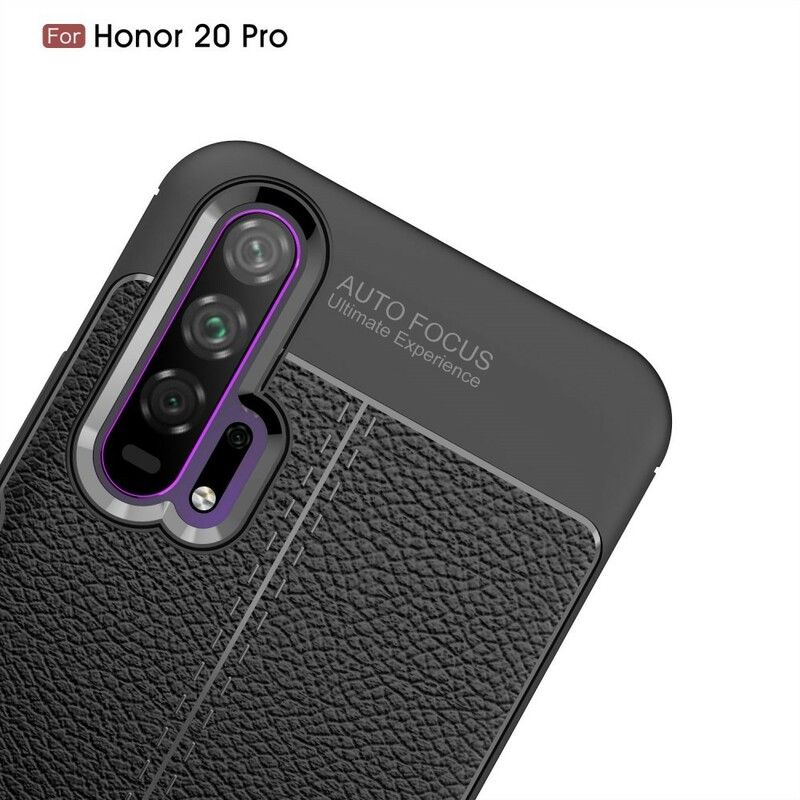 Cover Honor 20 Pro Dobbelt Linje Litchi Lædereffekt