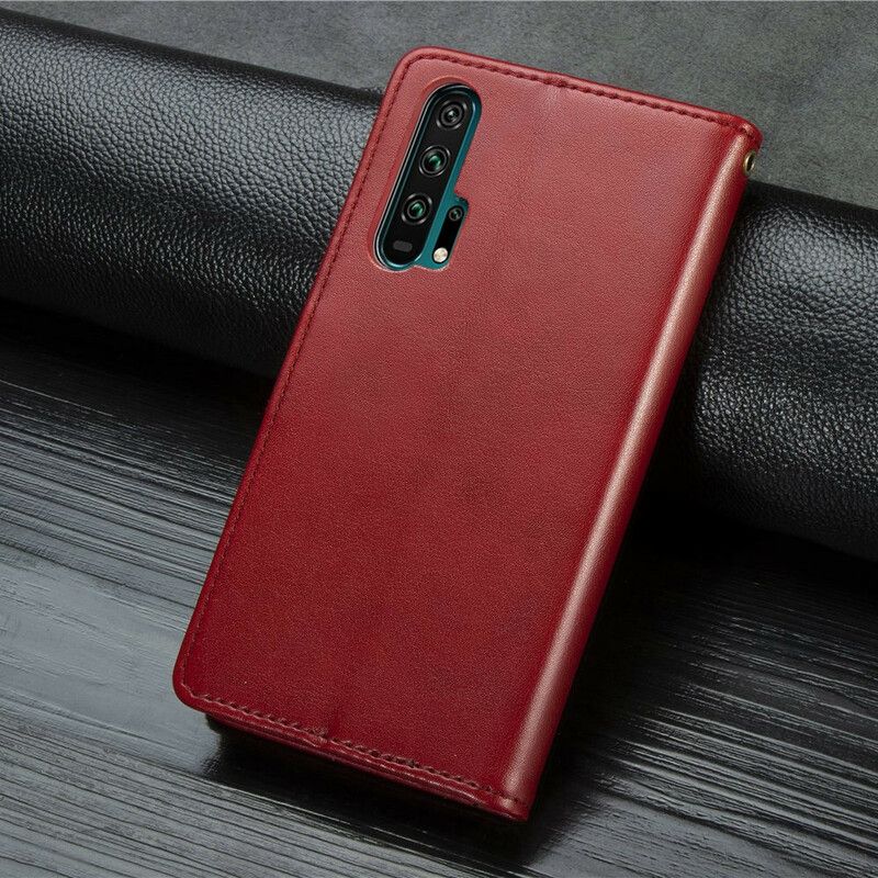 Flip Cover Honor 20 Pro Imiteret Læder Og Vintage Lås