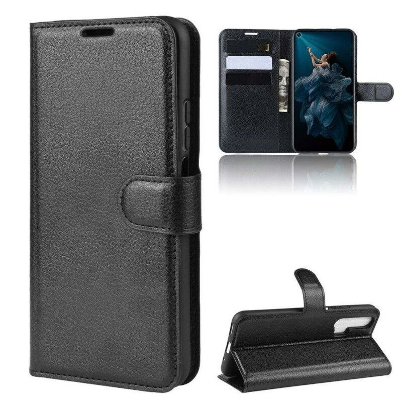 Flip Cover Honor 20 Pro Premium Litchi-lædereffekt