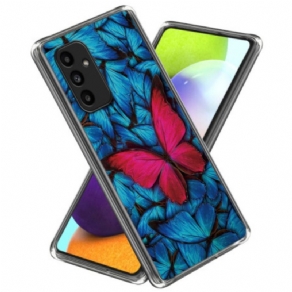 Cover Samsung Galaxy A15 5g Telefon Etui Rød Sommerfugl