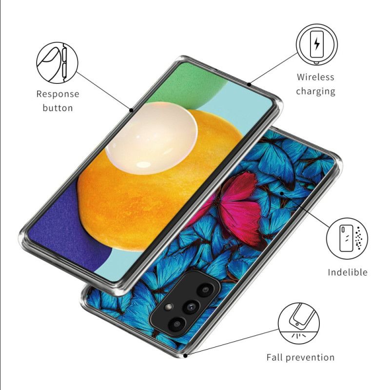 Cover Samsung Galaxy A15 5g Telefon Etui Rød Sommerfugl