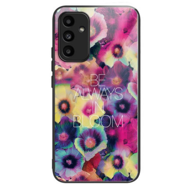 Cover Til Samsung Galaxy A15 5g Farverige Blomster Af Hærdet Glas