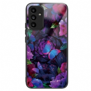 Cover Til Samsung Galaxy A15 5g Farverige Sommerfugle Af Hærdet Glas