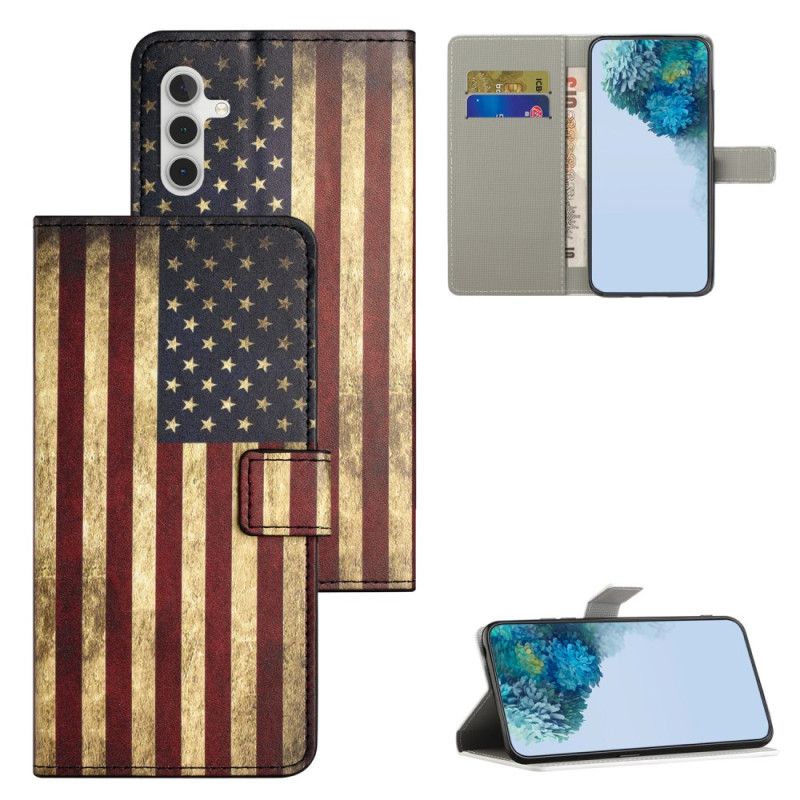 Flip Cover Samsung Galaxy A15 5g Vintage Amerikansk Flag