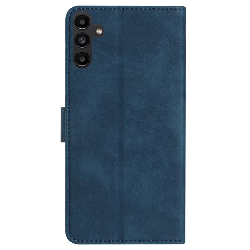 Læder Cover Samsung Galaxy A15 5g Telefon Etui Sommerfuglefrise Med Rem