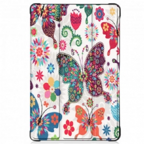 Cover Samsung Galaxy Tab A7 Forstærkede Sommerfugle Og Blomster