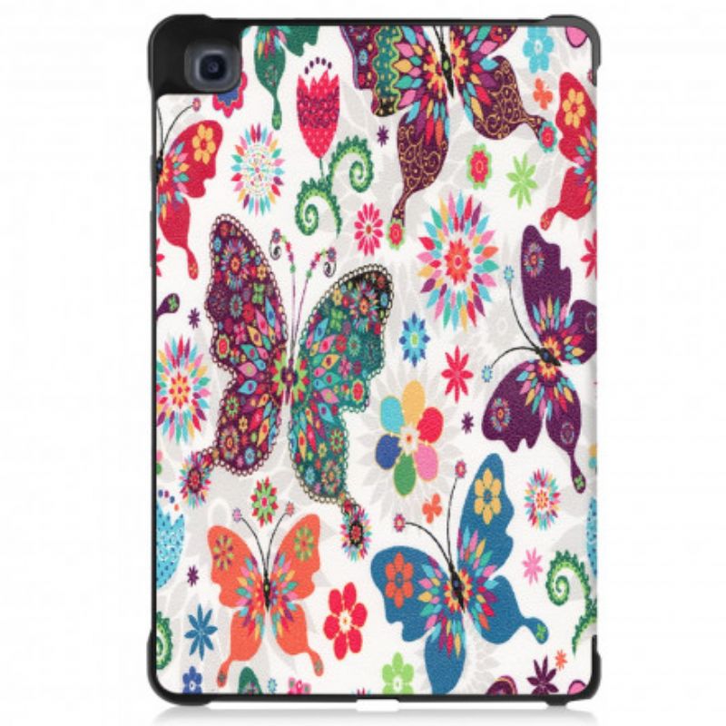 Cover Samsung Galaxy Tab A7 Forstærkede Sommerfugle Og Blomster