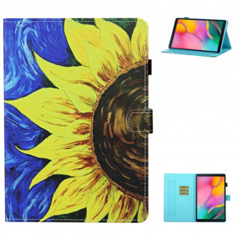 Flip Cover Samsung Galaxy Tab A7 Bemalet Solsikke