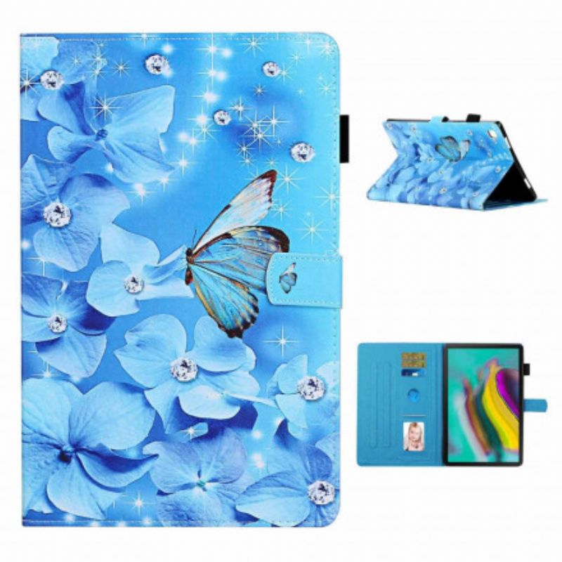 Flip Cover Samsung Galaxy Tab A7 Diamantsommerfugle