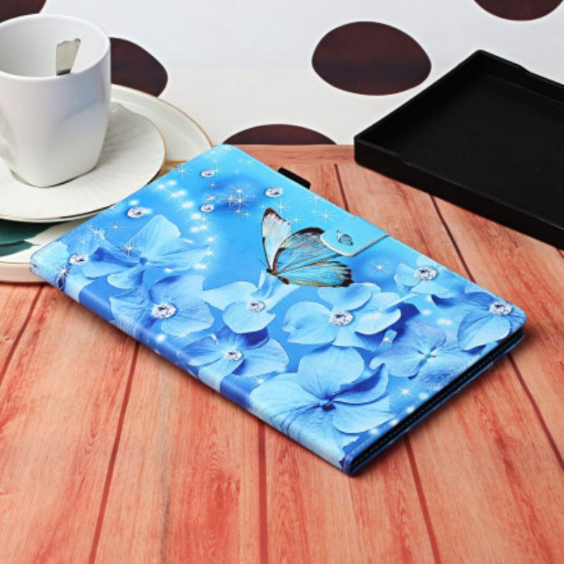 Flip Cover Samsung Galaxy Tab A7 Diamantsommerfugle