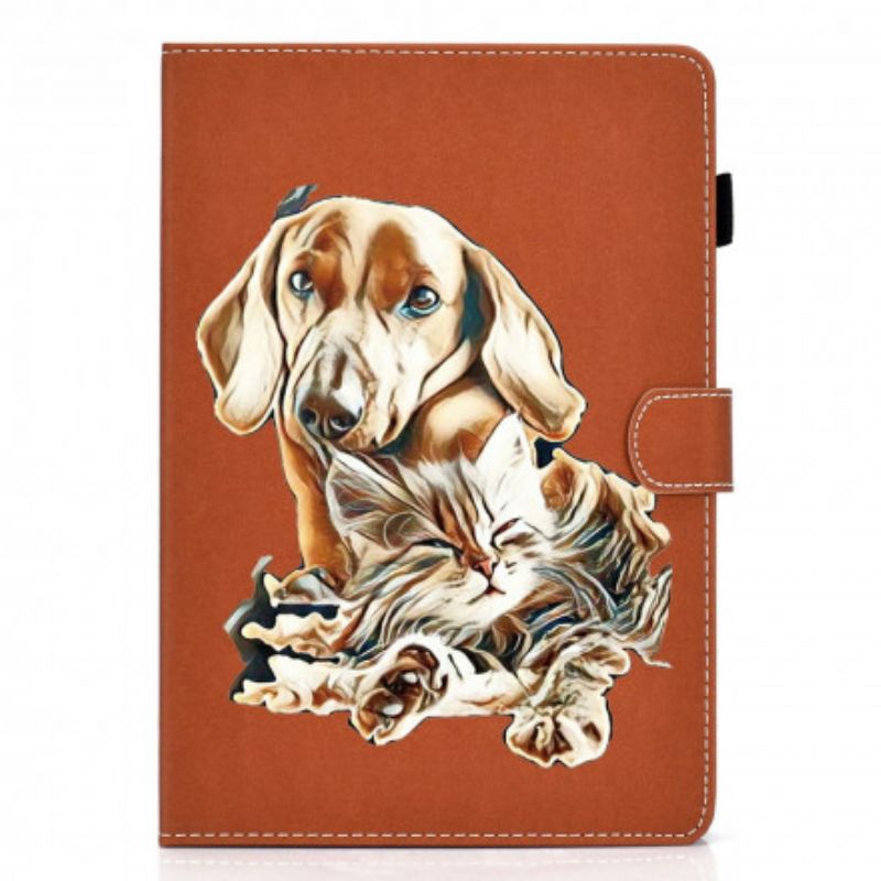 Flip Cover Samsung Galaxy Tab A7 Hund Og Kat