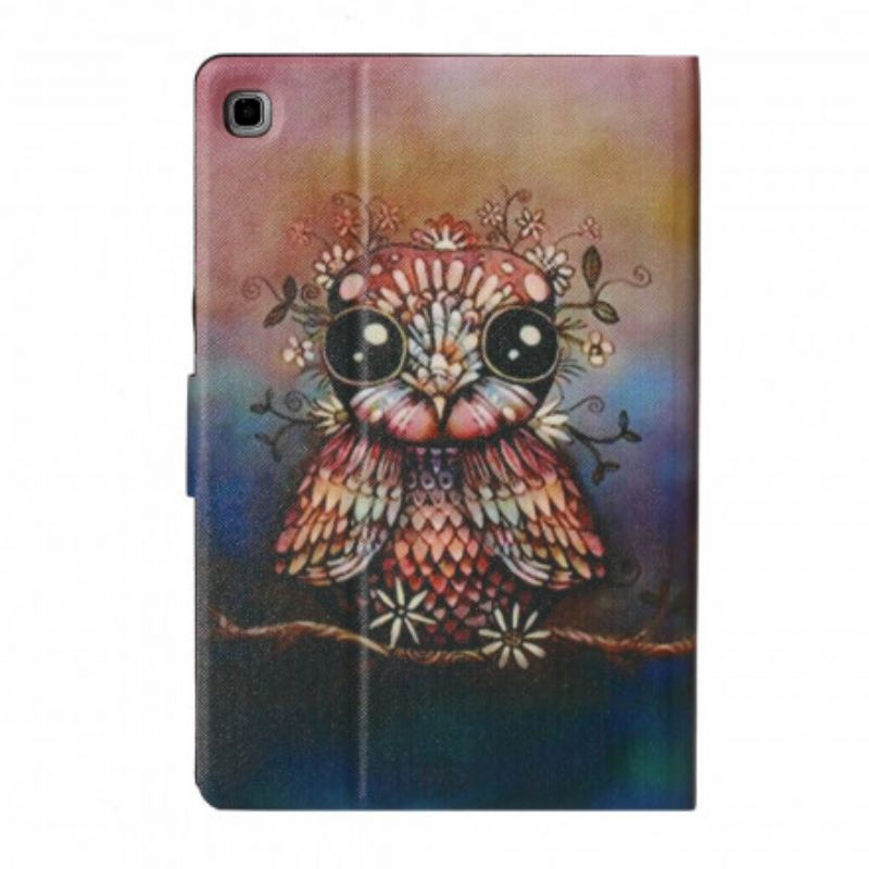 Flip Cover Samsung Galaxy Tab A7 Kunstnerisk Ugle