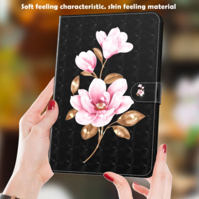 Flip Cover Samsung Galaxy Tab A7 Lysplet Pink Blomster