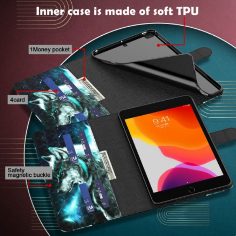 Flip Cover Samsung Galaxy Tab A7 Lysplet Vild Ulv