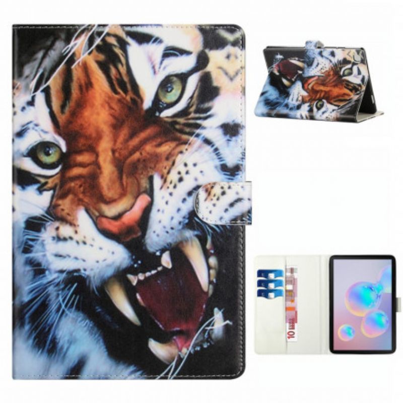 Flip Cover Samsung Galaxy Tab A7 Smuk Tiger