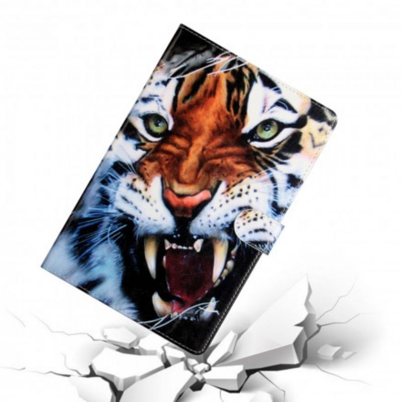 Flip Cover Samsung Galaxy Tab A7 Smuk Tiger