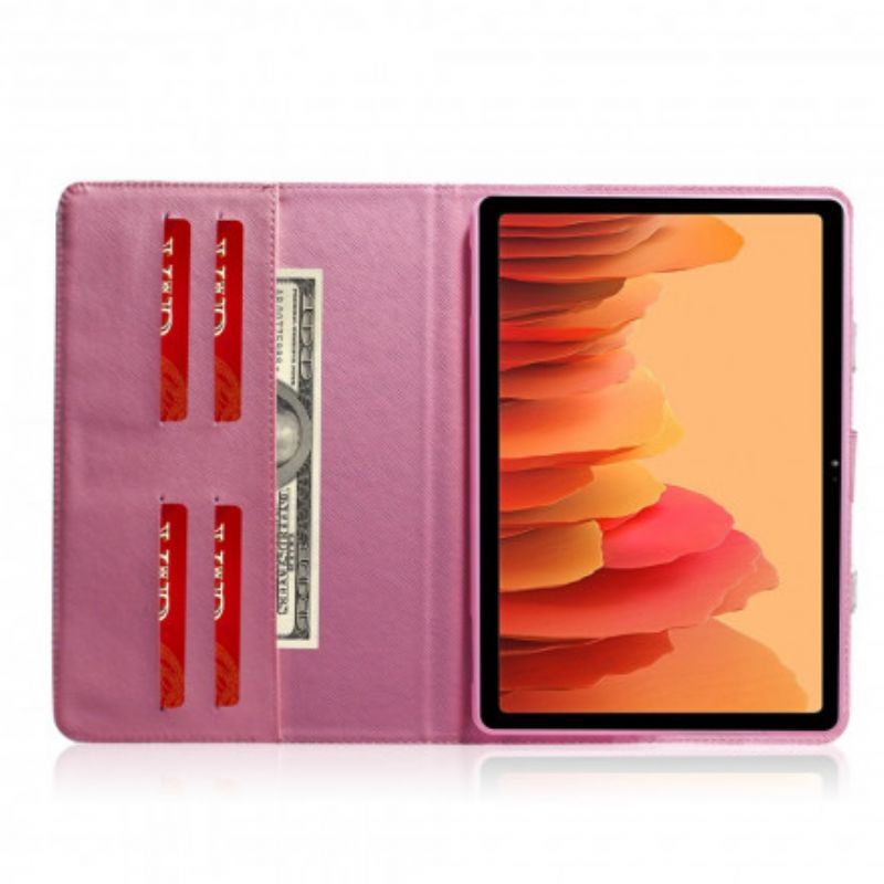 Flip Cover Samsung Galaxy Tab A7 Vintage Blomst Med Hank