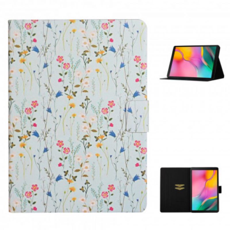 Læder Cover Samsung Galaxy Tab A7 Blomster Blomster Blomster